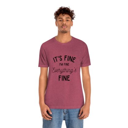 I'm Fine Black Tee - Image 33