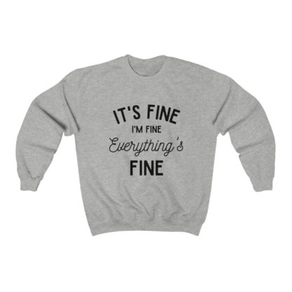 I'm Fine Black Crewneck Sweatshirt - Image 7