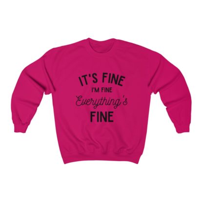 I'm Fine Black Crewneck Sweatshirt - Image 11