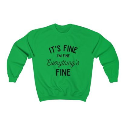 I'm Fine Black Crewneck Sweatshirt - Image 8