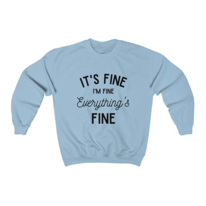 I'm Fine Black Crewneck Sweatshirt - Image 9