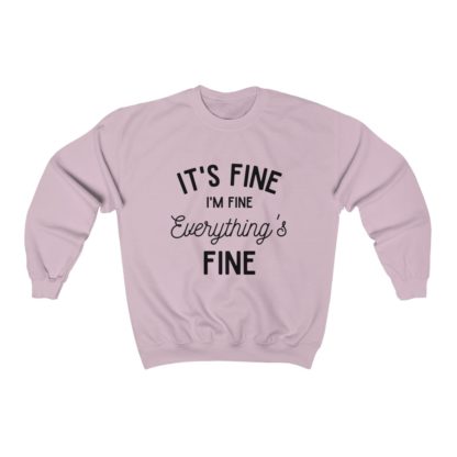 I'm Fine Black Crewneck Sweatshirt - Image 10