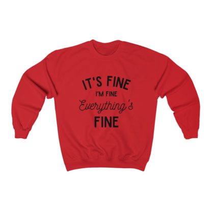 I'm Fine Black Crewneck Sweatshirt - Image 12