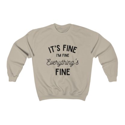 I'm Fine Black Crewneck Sweatshirt - Image 3