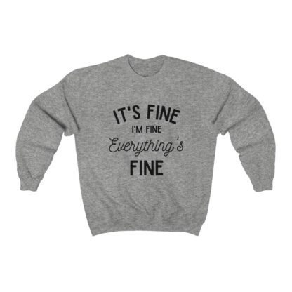 I'm Fine Black Crewneck Sweatshirt - Image 4