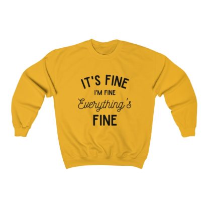 I'm Fine Black Crewneck Sweatshirt - Image 5