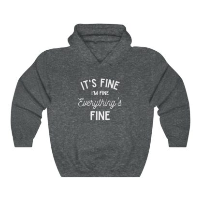 I'm Fine White Hooded Sweatshirt - Image 6