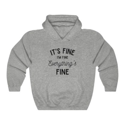 I'm Fine Black Hooded Sweatshirt - Image 2