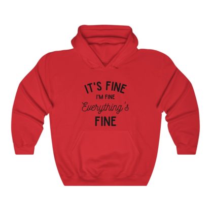 I'm Fine Black Hooded Sweatshirt - Image 6