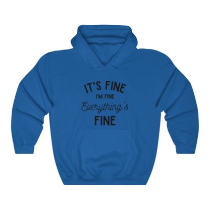 I'm Fine Black Hooded Sweatshirt - Image 5