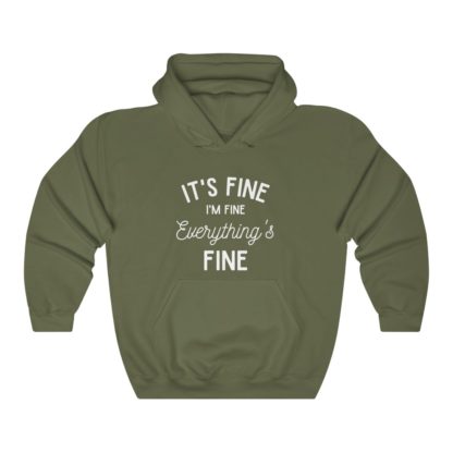 I'm Fine White Hooded Sweatshirt - Image 4