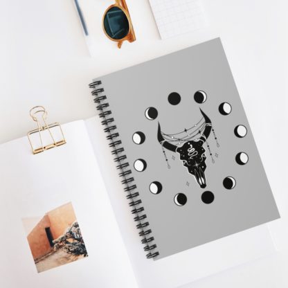 Bull and Moon Spiral Notebook