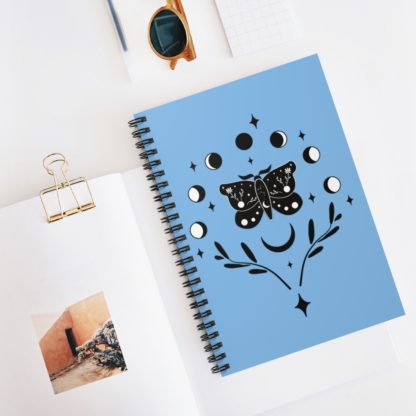 Moth and Moon Spiral Notebook