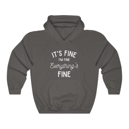 I'm Fine White Hooded Sweatshirt - Image 8