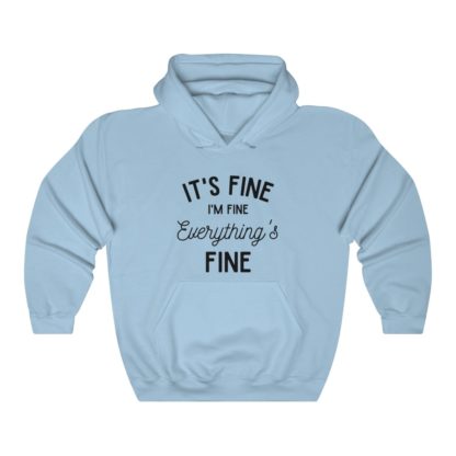 I'm Fine Black Hooded Sweatshirt - Image 4