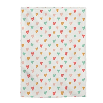 Colorful Hearts Velveteen Plush Blanket - Image 5