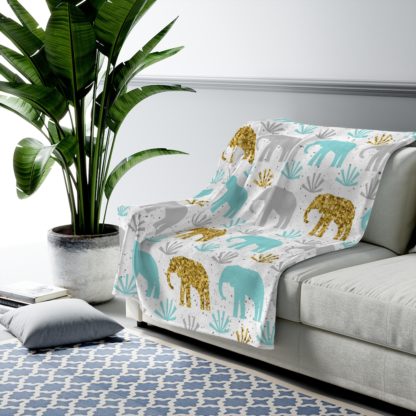 Elephant Velveteen Plush Blanket