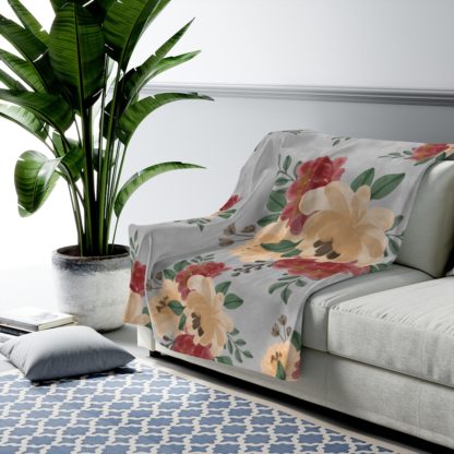 Floral Velveteen Plush Blanket