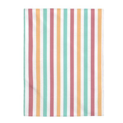 Colorful Stripes Velveteen Plush Blanket - Image 3