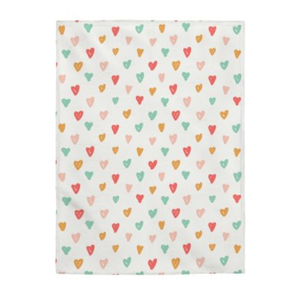 Colorful Hearts Velveteen Plush Blanket - Image 3