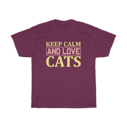 Keep Calm And Love Cats Tee - Image 9