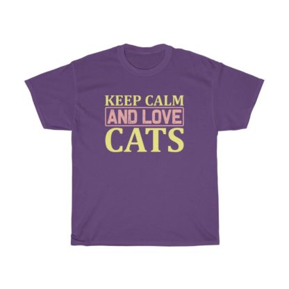 Keep Calm And Love Cats Tee - Image 8