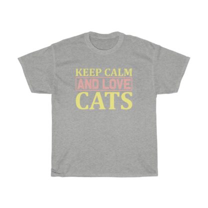 Keep Calm And Love Cats Tee - Image 3