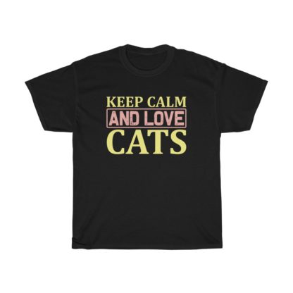 Keep Calm And Love Cats Tee - Image 2