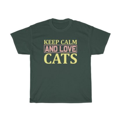 Keep Calm And Love Cats Tee - Image 5