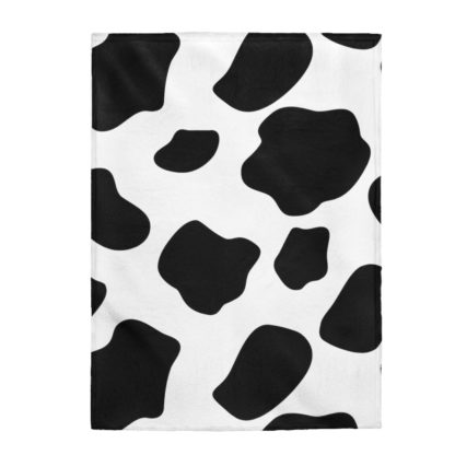 Cow Print Velveteen Plush Blanket - Image 5