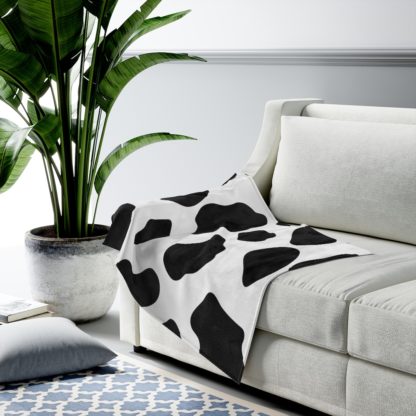 Cow Print Velveteen Plush Blanket - Image 6