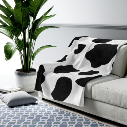 Cow Print Velveteen Plush Blanket