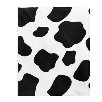 Cow Print Velveteen Plush Blanket - Image 2