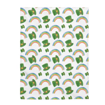 Rainbow Velveteen Plush Blanket - Image 2